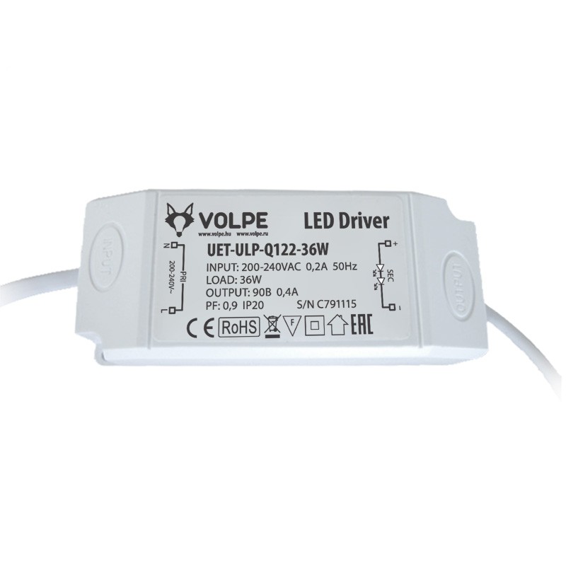 Блок питания Volpe UET-ULP-Q122-36W для светодиодного светильника ULP-Q122 6060-36W 