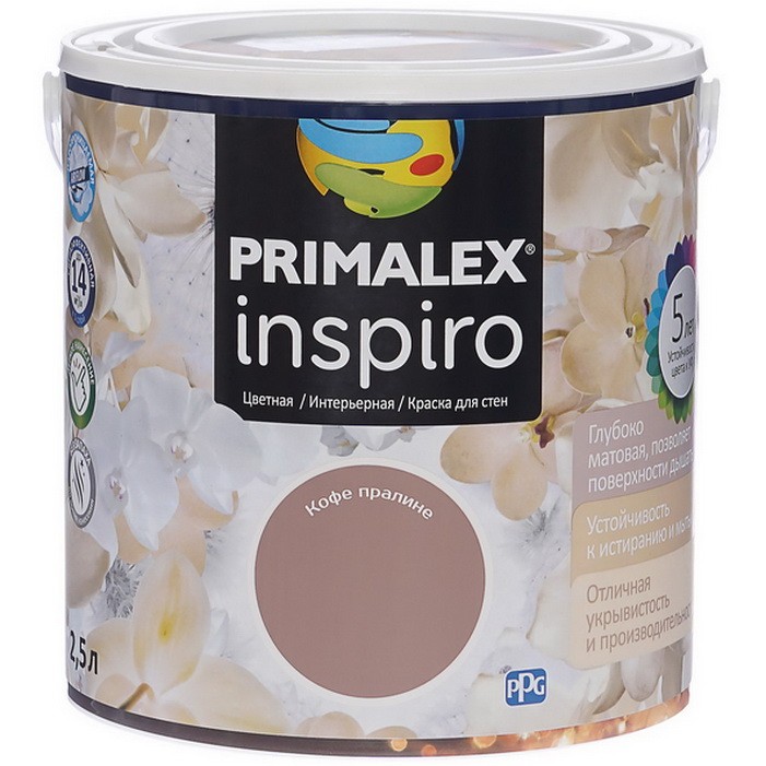Краска интерьерная Primalex Inspiro Кофе пралине 2,5 л