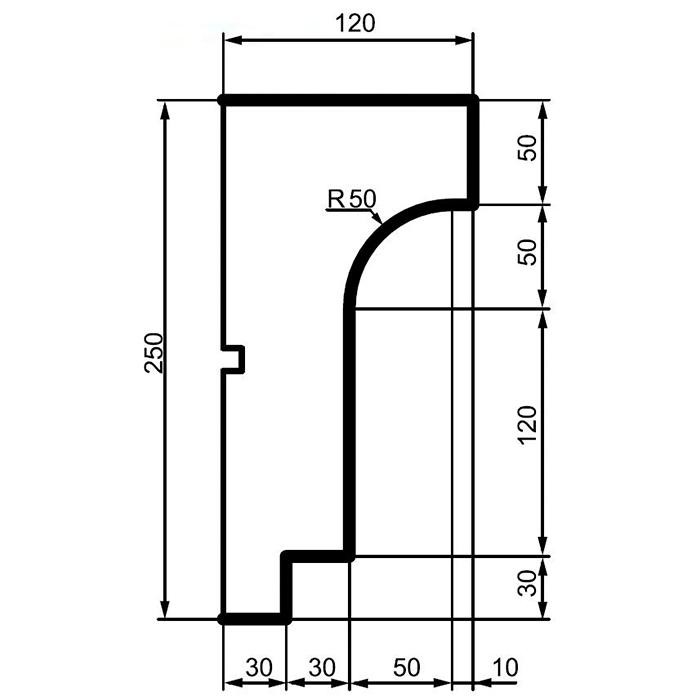Карниз фасадный из полистирола Leptonika KC 129 2 м