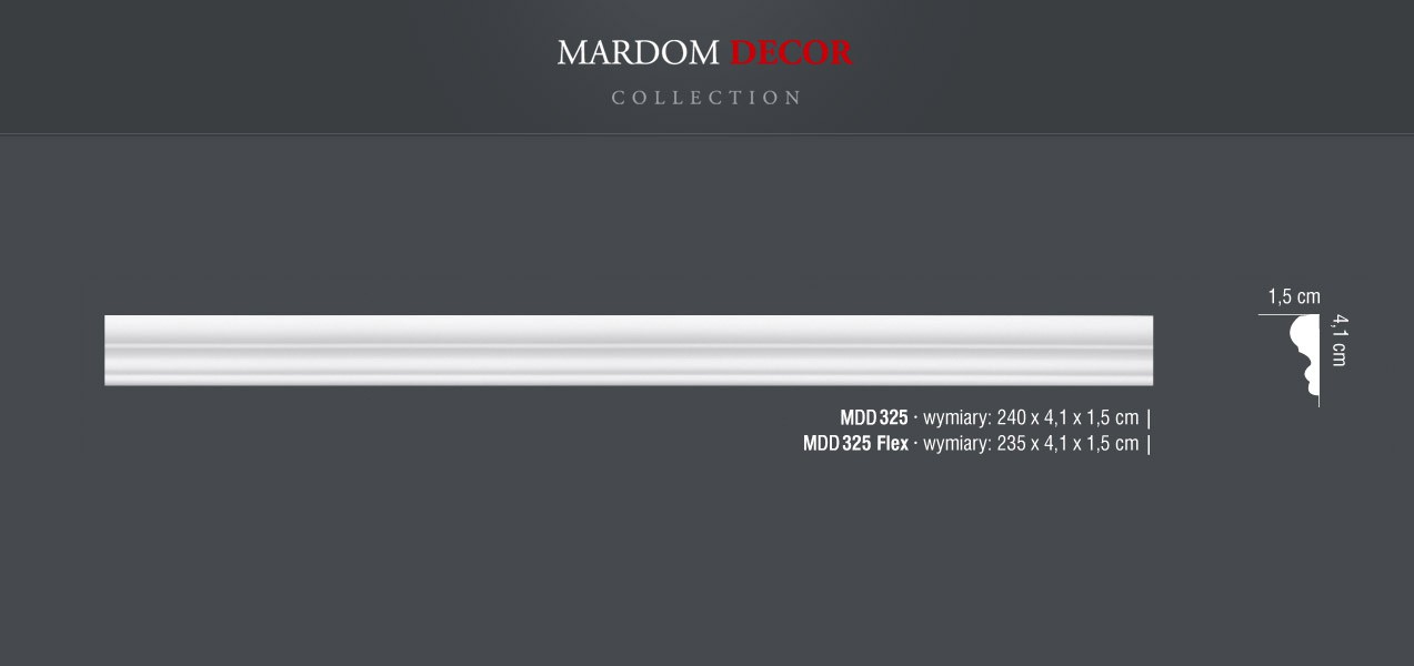 Молдинг полиуретановый Mardom Decor MDD325F 2350х41х15 мм