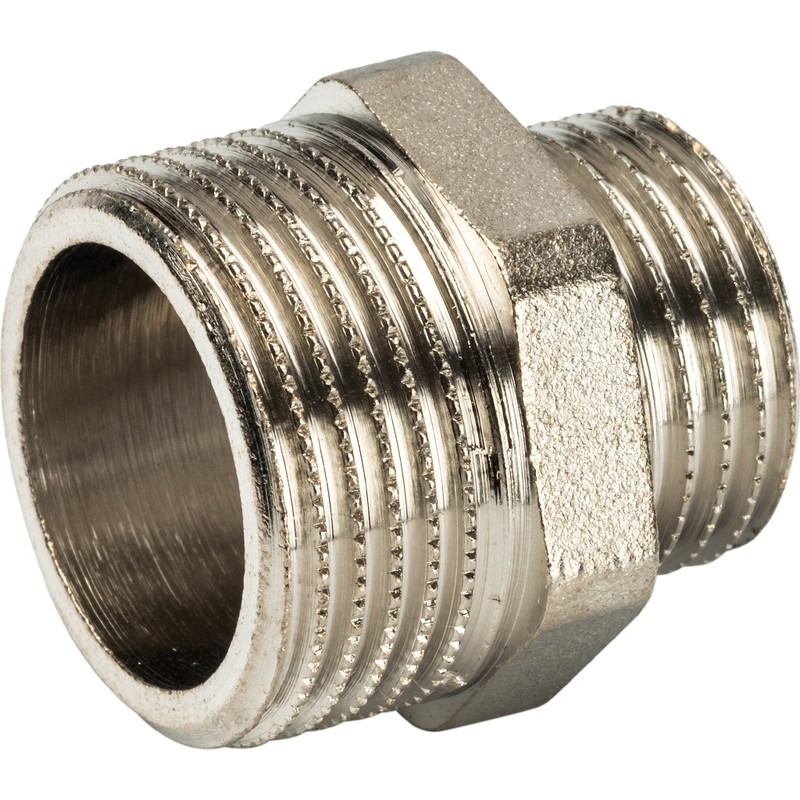 Ниппель переходной Stout SFT-0004-003412 3/4х1/2 дюйма никелированный с наружной резьбой