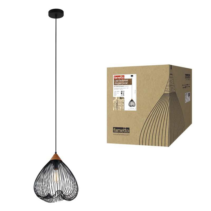 Светильник подвесной Fametto Vintage DLC-V203-1001 Black E27 60W 220V