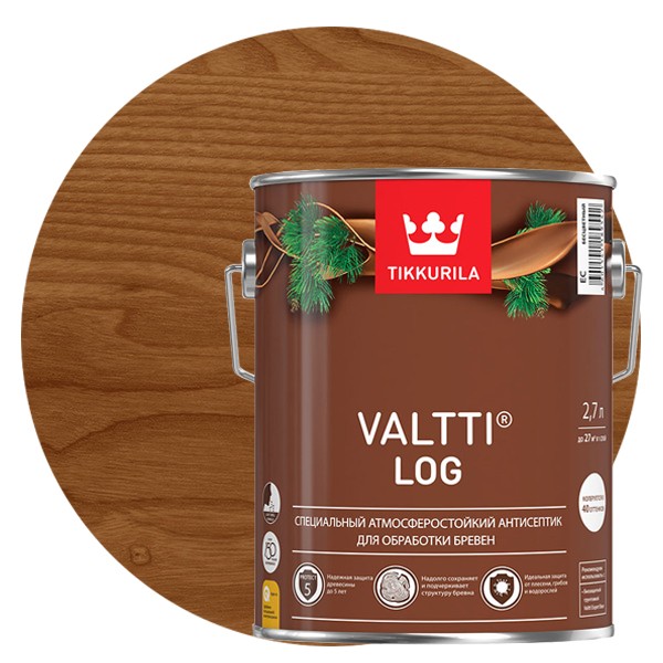 Антисептик Tikkurila Valtti Log красное дерево 2,7 л