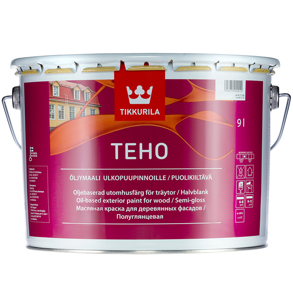 Краска фасадная Tikkurila Teho база А полуглянцевая 9 л