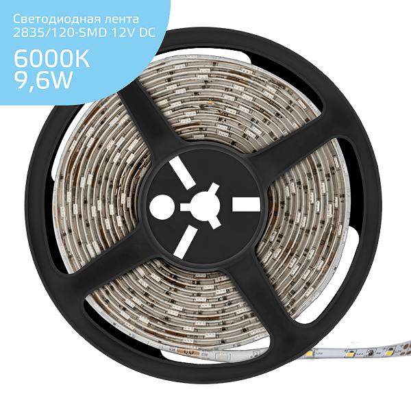 Лента светодиодная Gauss LED Elementary 356000310 2835/120-SMD IP66 9,6W 12V DC холодный белый 5 м