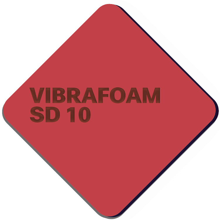 Виброизоляция полиуретановая Vibrafoam SD 10 2000х500х25 мм красная