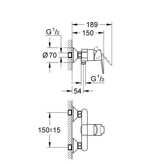 Смеситель для душа Grohe BauEdge 23333000