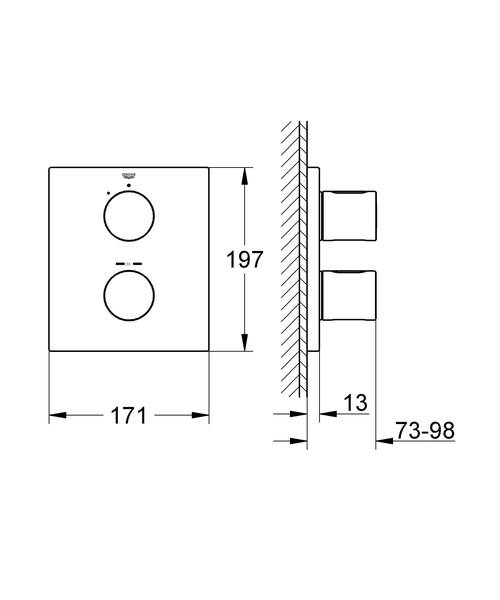 Внешняя часть термостата Grohe Grohtherm 3000 Cosmopolitan 19568000