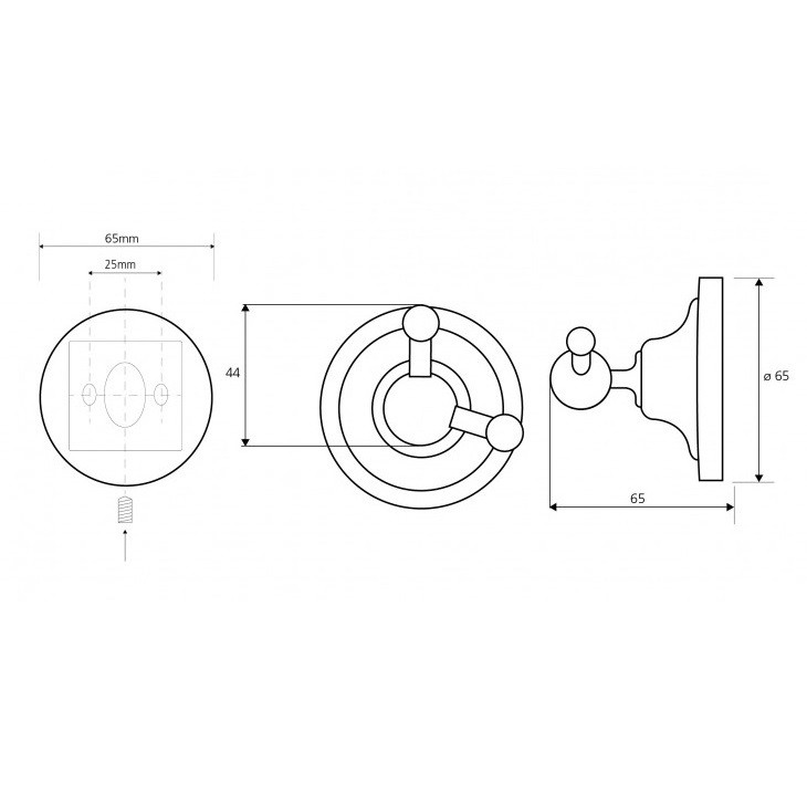 Крючок для ванной Bemeta Retro 144306032 двойной хром
