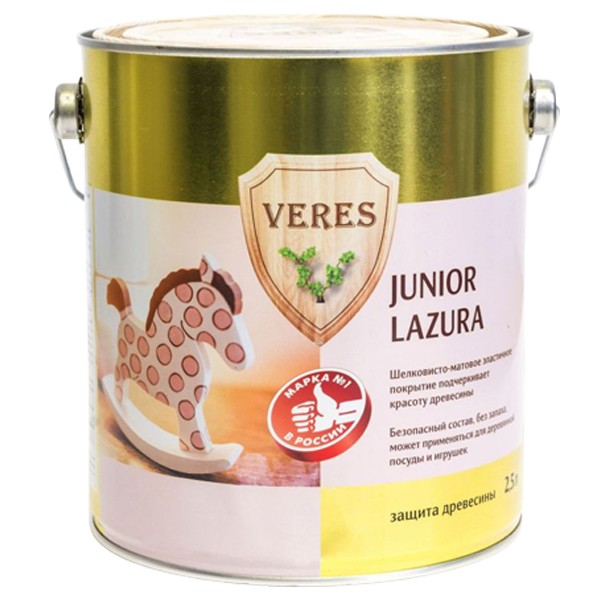 Пропитка для древесины Veres Junior Lazura №1 бесцветная 2,5 л