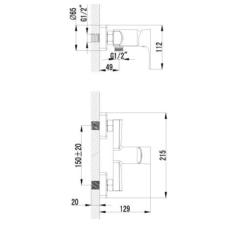 Смеситель для душа Lemark Plus Factor LM1603C