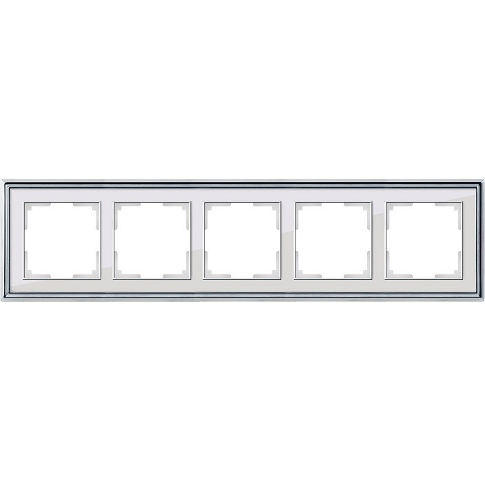 Рамка пятиместная Werkel Palacio WL17-Frame-05 хром/белый
