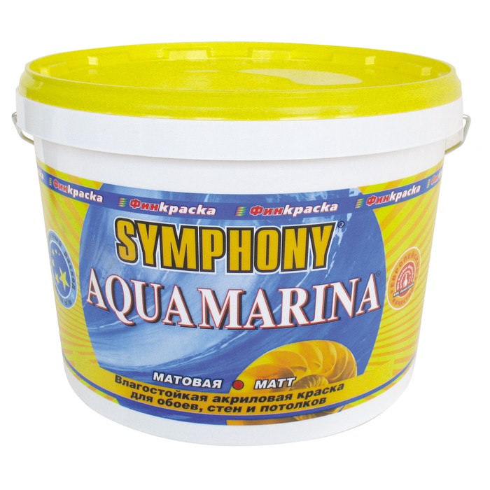 Краска акриловая для влажных помещений Symphony Aquamarina C 9 л