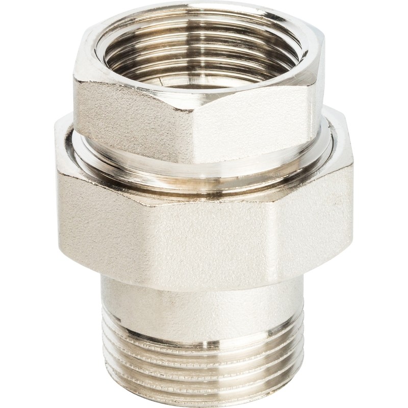 Разъемное соединение американка Stout SFT-0041-000001 1 дюйм уплотнение под гайкой o-ring кольцо никелированное с внутренней и наружной резьбой