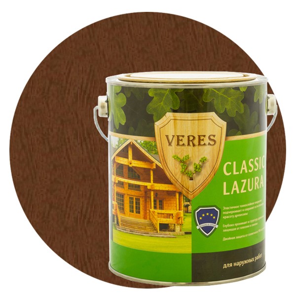 Пропитка для древесины Veres Classic Lazura № 8 Дуб темный 10 л