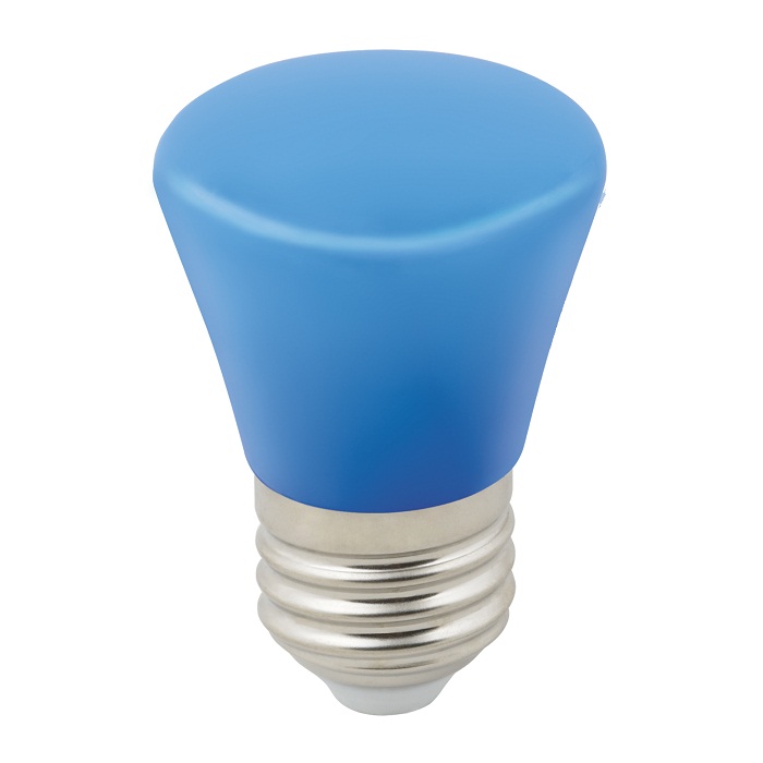 Лампа светодиодная Volpe Decor Color LED-D45-1W/BLUE/E27/FR/С Bell синяя матовая