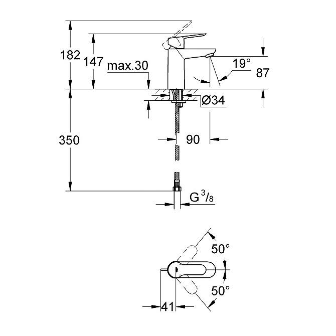 Смеситель для раковины Grohe BauEdge 23330000