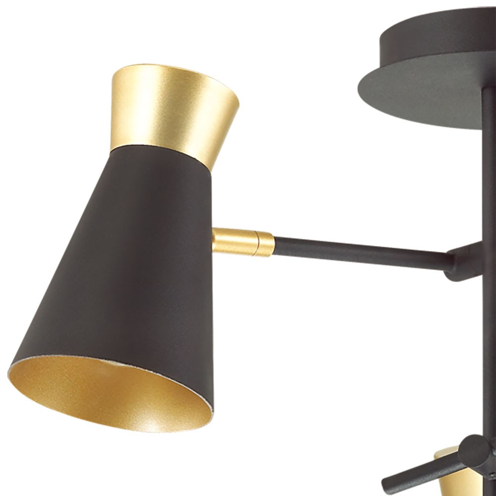 Люстра потолочная Lumion Liam 3790/3C черная с золотом E14 3х40W 220V