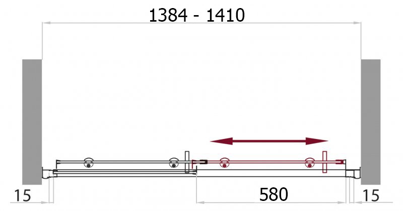 Душевая дверь в нишу BelBagno Uno BF-1-140-P-Cr 1400x1850 мм