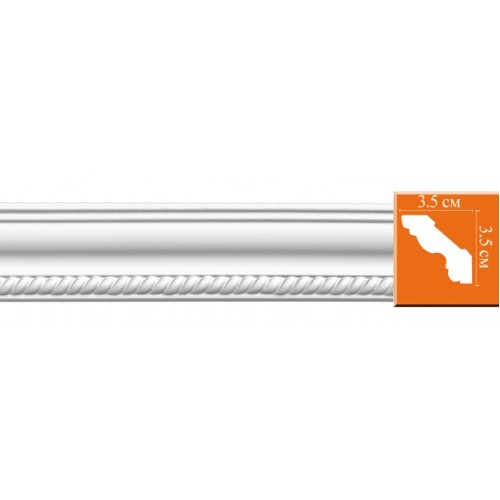 Плинтус потолочный полиуретановый Decomaster 95637F 2400х35х35 мм