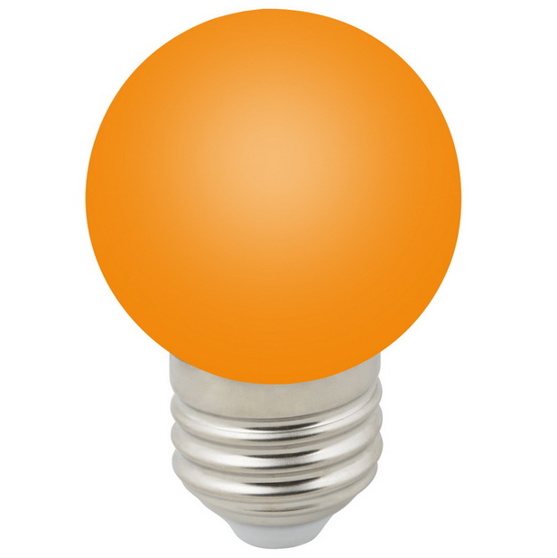Лампа светодиодная декоративная Volpe Decor Color LED-G45-1W/ORANGE/E27/FR/С оранжевый свет