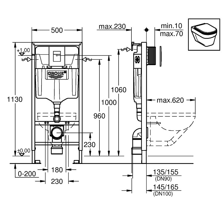 Система инсталляции для унитаза Grohe Rapid SL 38772001