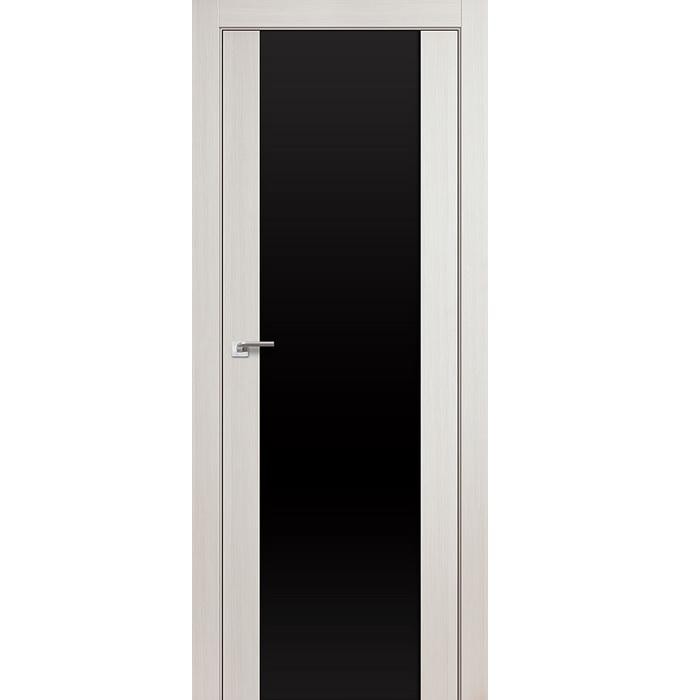 Дверное полотно Profil Doors 8х экошпон Эшвайт мелинга стекло черный триплекс 2000х700 мм