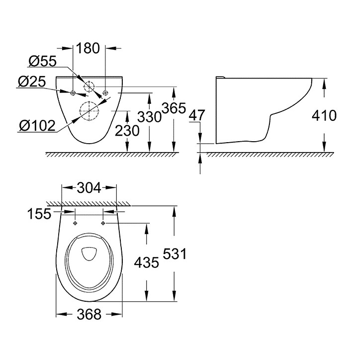 Унитаз подвесной Grohe Bau Ceramic 39427000