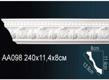 Карниз потолочный полиуретановый Перфект AA098F 2400х114х80 мм