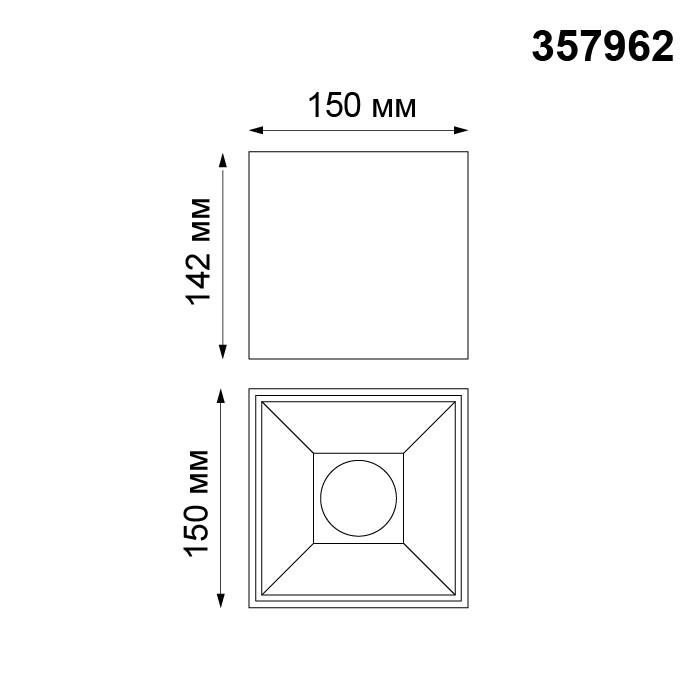 Светильник потолочный светодиодный Novotech Recte 357962 черный 30W 200-260V