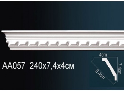 Карниз потолочный полиуретановый Перфект AA057F 2400х74х40 мм
