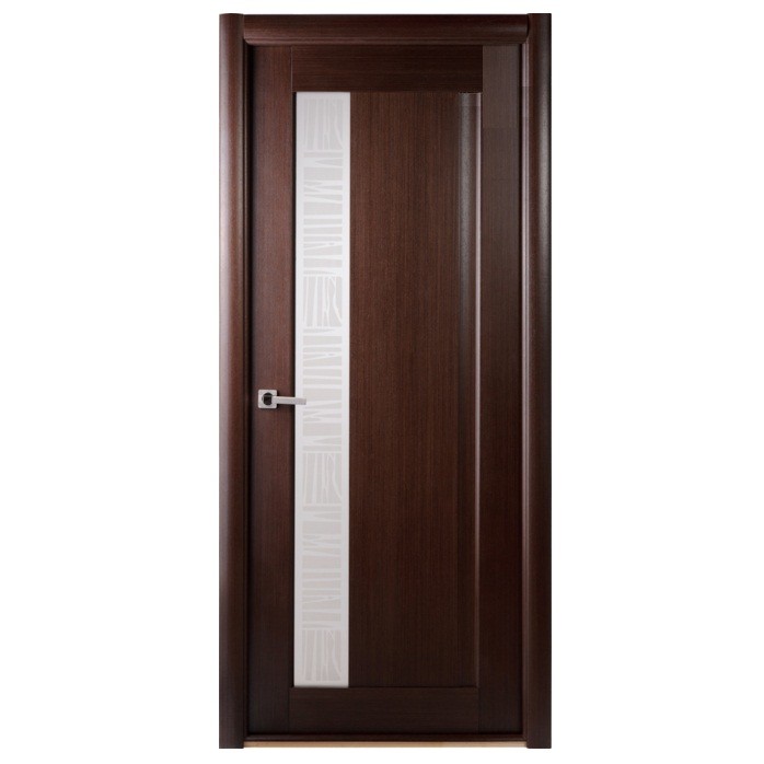 Дверное полотно Belwooddoors Ланда Венге стекло мателюкс 2000х600 мм