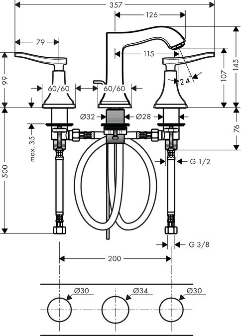 Смеситель для раковины Hansgrohe Metropol 31330090