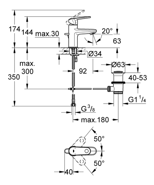 Смеситель для раковины Grohe Europlus 33156002