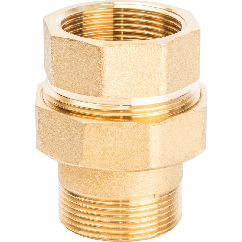 Разъемное соединение американка Stout SFT-0044-000112 1 1/2  дюйма уплотнение под гайкой по плоскости с внутренней и наружной резьбой