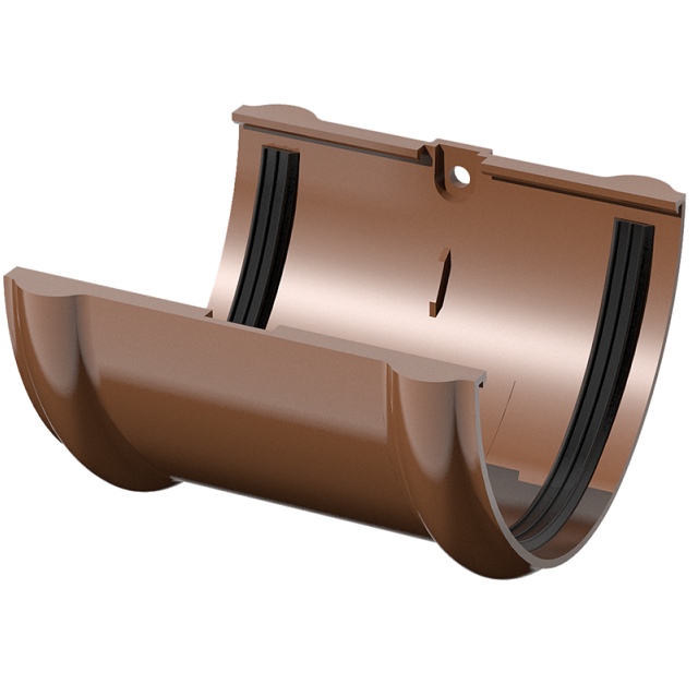 Соединитель желоба Технониколь ПВХ D125/82 мм коричневый
