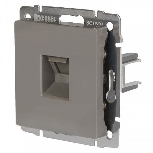 Механизм розетки телефонной Werkel WL07-RJ-11 серо-коричневый