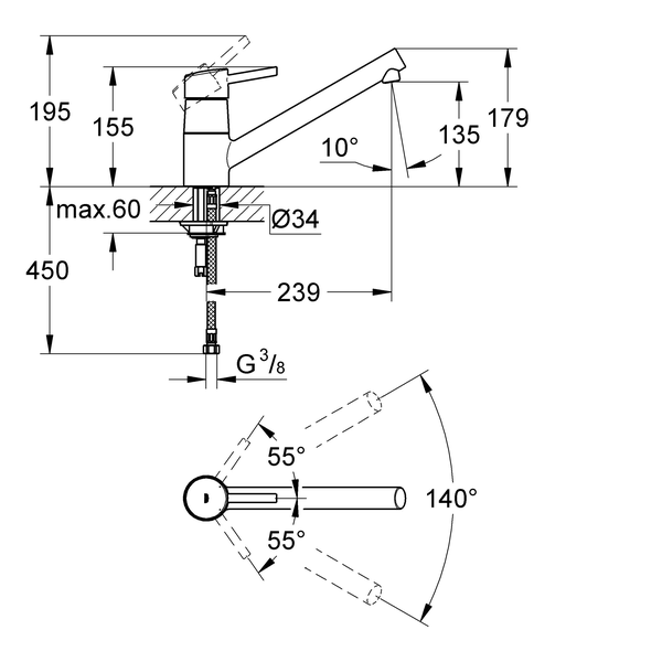 Смеситель для кухни Grohe Concetto 32659001