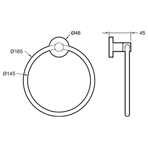 Полотенцедержатель кольцо Jacob Delafon Eo E77822-CP D14,5 см