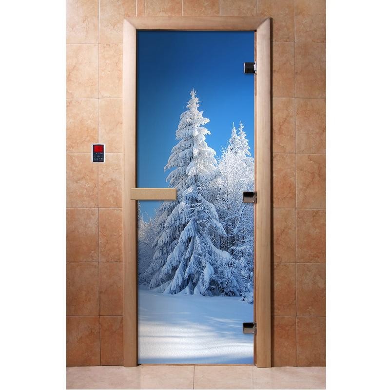 Дверь для сауны стеклянная Doorwood Фотопечать A079 800х2000 мм