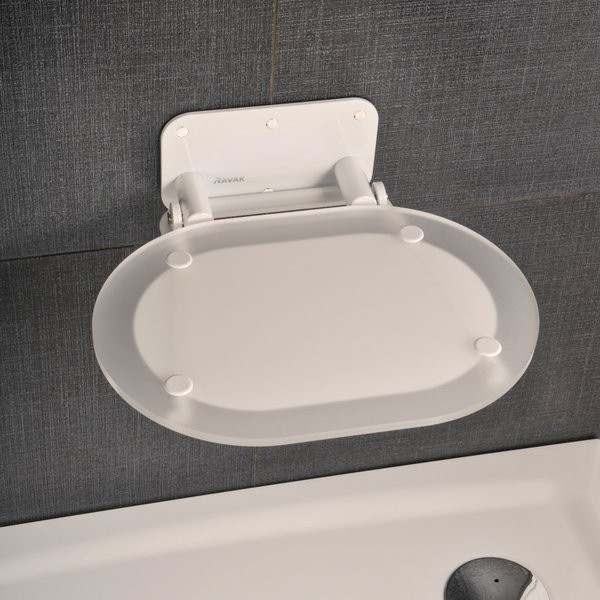 Сиденье универсальное для душа Ravak Ovo Chrome Clear/White