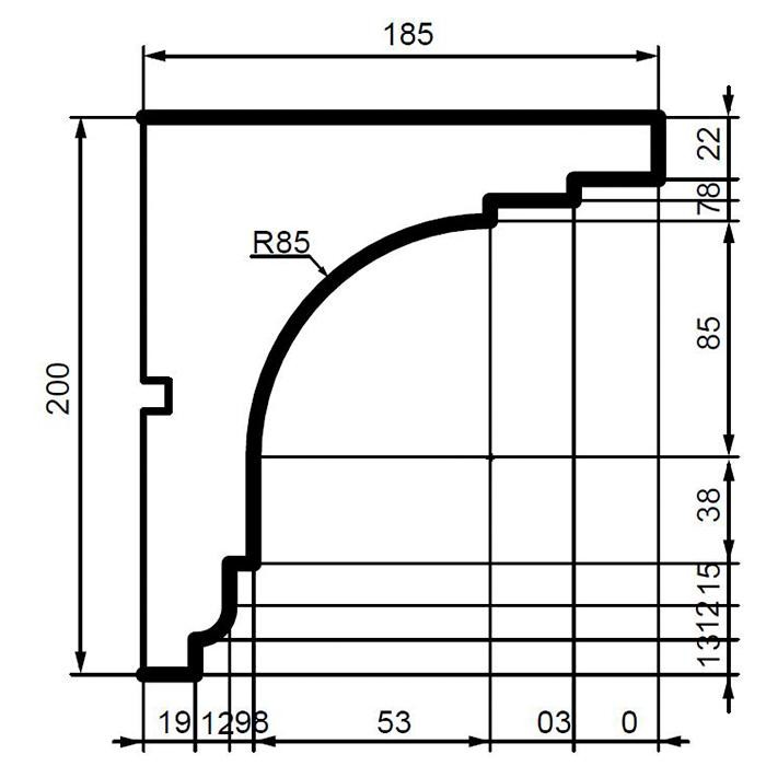 Карниз фасадный из полистирола Leptonika KC 120 2 м
