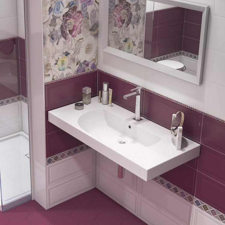 Панно керамическое Kerama Marazzi ALD/A36/3x/7071 Линьяно Цветы 600х500 мм 3 плитки