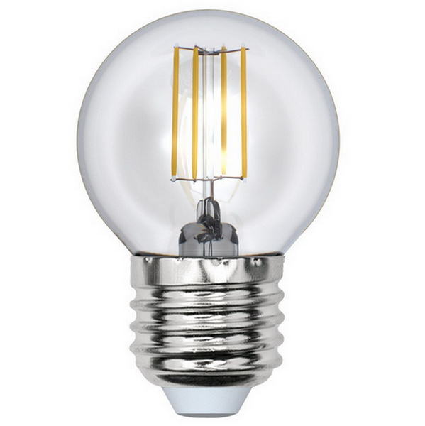 Лампа светодиодная Uniel Air LED-G45-5W/WW/E27/CL/DIM GLA01TR диммируемая прозрачная 3000K