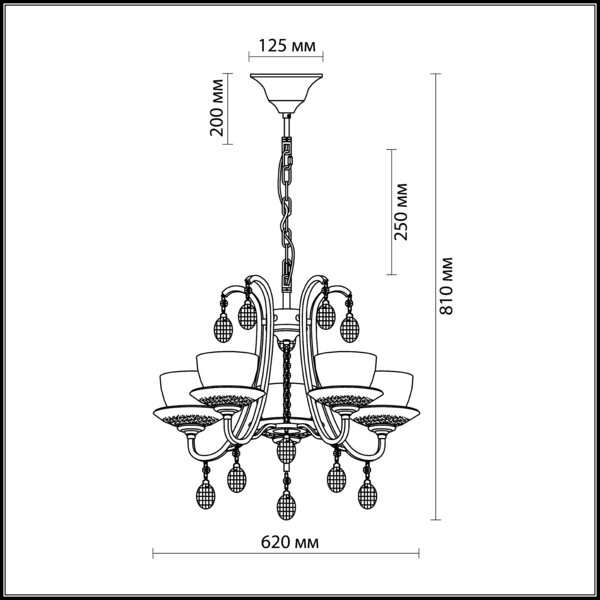 Люстра подвесная Odeon Light Kupa 2875/5 хром E14 5х40W 220V