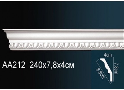 Карниз потолочный полиуретановый Перфект AA212 2400х78х40 мм