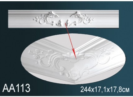 Карниз потолочный полиуретановый Перфект AA113 2440х171х178 мм