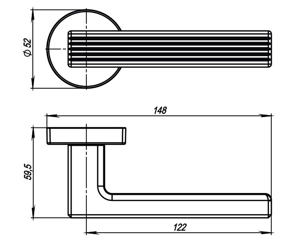 Ручка дверная Armadillo Line URB6 USQ6 SN-3