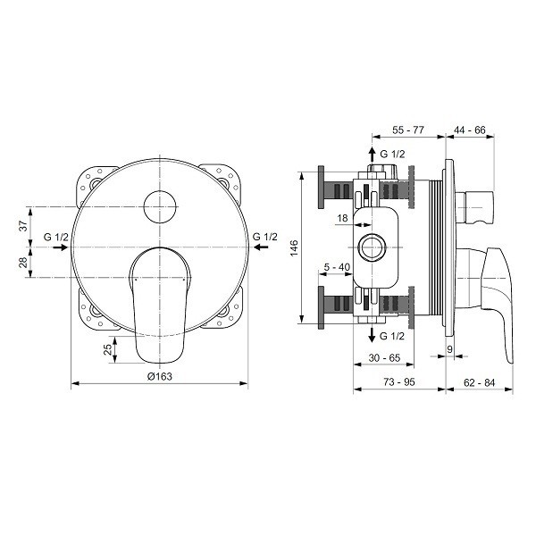 Смеситель для ванны Ideal Standard Ceraflex A6725AA
