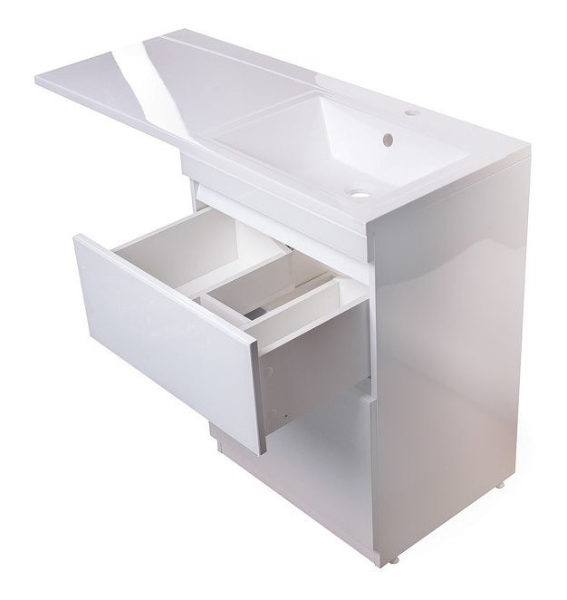 Тумба с раковиной Style Line Даймонд 120 R Люкс Plus белая
